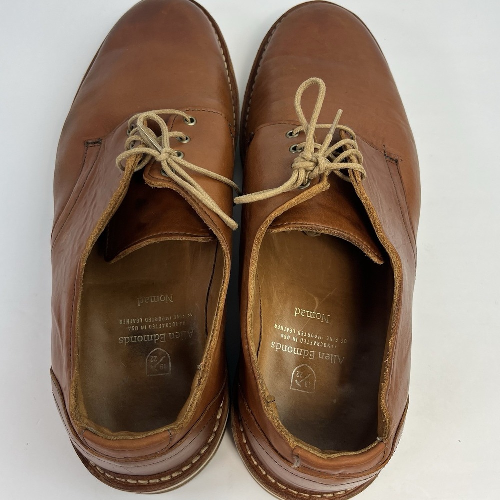 Allen Edmonds Nomad Men's Derby Shoes Size 11 D US Tan Leather Plain Toe Oxford - Picture 6 of 8